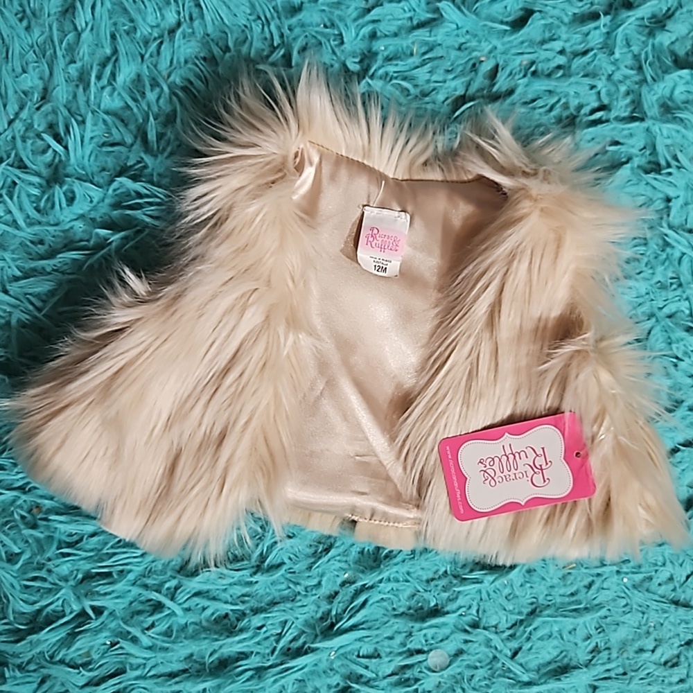 Ricrac & Ruffles Fur Vest NWT